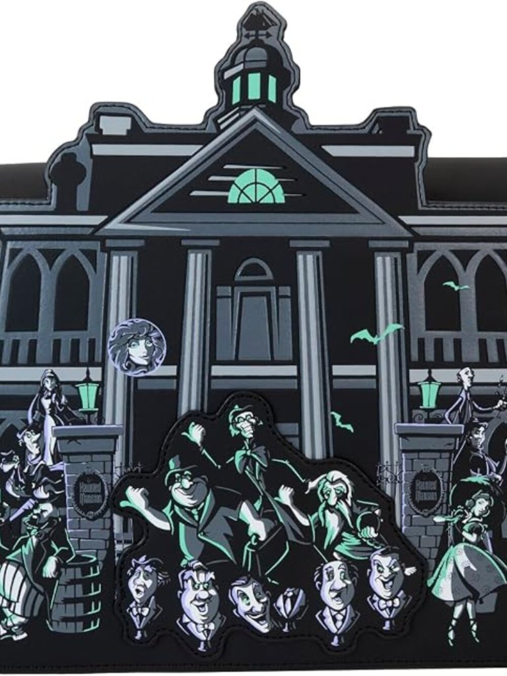 Loungefly Disney: Haunted Mansion Crossbody Purse Glows in the Dark - Picture 2 of 6